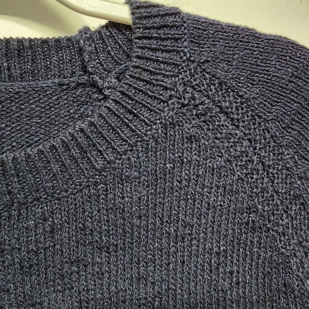 J.Crew Mens Pullover Sweater Size M Dark Blue 100% Cotton Preppy Classic Dad